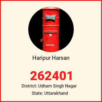 Haripur Harsan pin code, district Udham Singh Nagar in Uttarakhand
