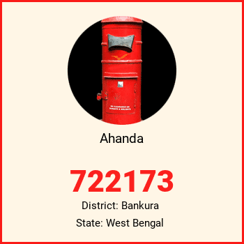 Ahanda pin code, district Bankura in West Bengal