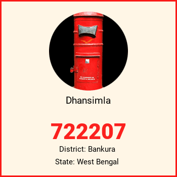 Dhansimla pin code, district Bankura in West Bengal