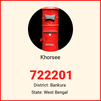 Khorsee pin code, district Bankura in West Bengal