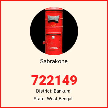 Sabrakone pin code, district Bankura in West Bengal