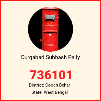 Durgabari Subhash Pally pin code, district Cooch Behar in West Bengal