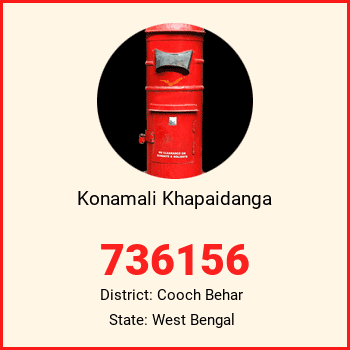 Konamali Khapaidanga pin code, district Cooch Behar in West Bengal