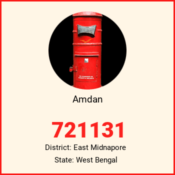 Amdan pin code, district East Midnapore in West Bengal
