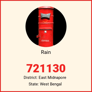 Rain pin code, district East Midnapore in West Bengal