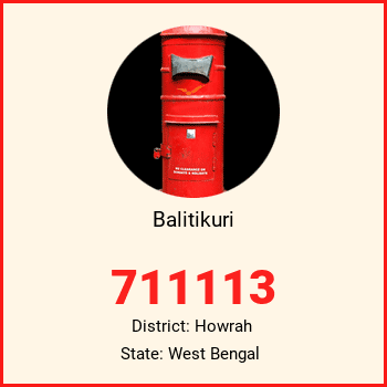 Balitikuri pin code, district Howrah in West Bengal