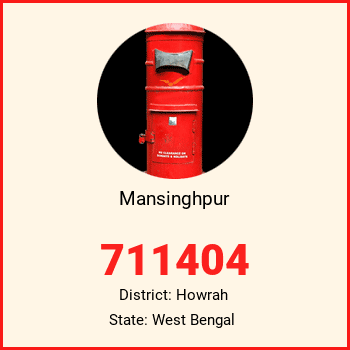 Mansinghpur pin code, district Howrah in West Bengal