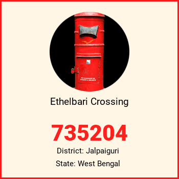 Ethelbari Crossing pin code, district Jalpaiguri in West Bengal