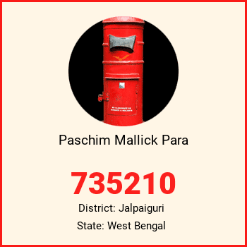 Paschim Mallick Para pin code, district Jalpaiguri in West Bengal