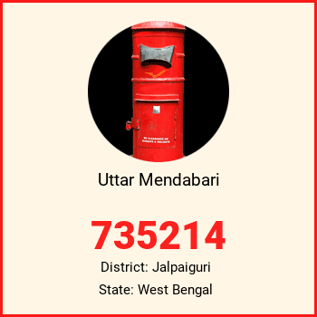 Uttar Mendabari pin code, district Jalpaiguri in West Bengal