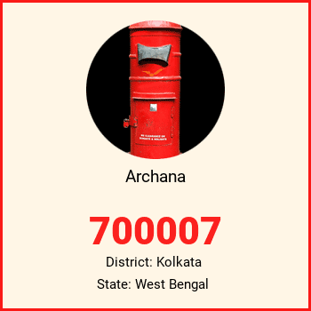 Archana pin code, district Kolkata in West Bengal