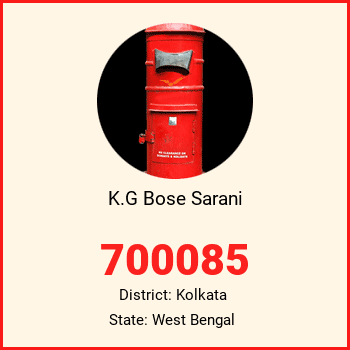 K.G Bose Sarani pin code, district Kolkata in West Bengal