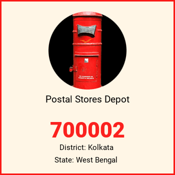 Postal Stores Depot pin code, district Kolkata in West Bengal