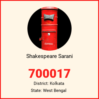 Shakespeare Sarani pin code, district Kolkata in West Bengal