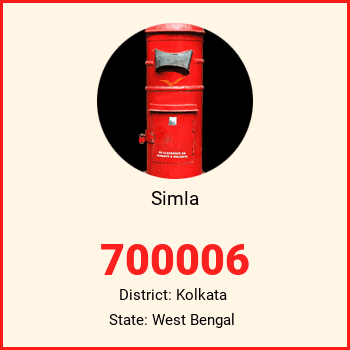 Simla pin code, district Kolkata in West Bengal