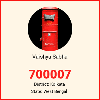 Vaishya Sabha pin code, district Kolkata in West Bengal