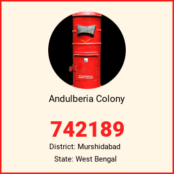 Andulberia Colony pin code, district Murshidabad in West Bengal