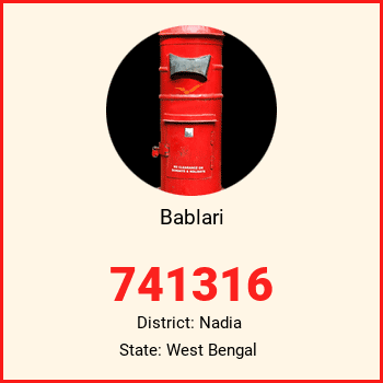 Bablari pin code, district Nadia in West Bengal