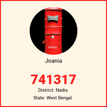 Joania pin code, district Nadia in West Bengal