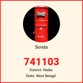 Sonda pin code, district Nadia in West Bengal