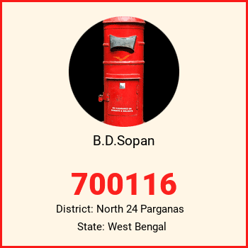 B.D.Sopan pin code, district North 24 Parganas in West Bengal