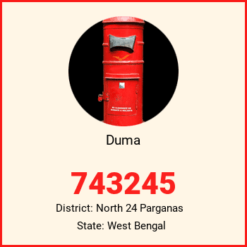 Duma pin code, district North 24 Parganas in West Bengal