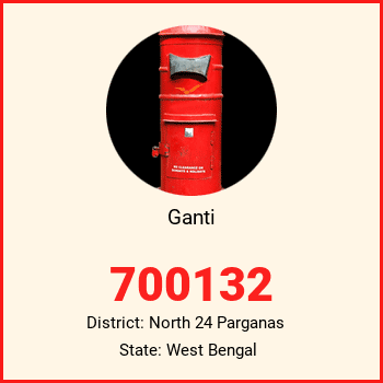Ganti pin code, district North 24 Parganas in West Bengal