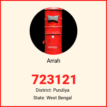Arrah pin code, district Puruliya in West Bengal