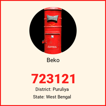 Beko pin code, district Puruliya in West Bengal