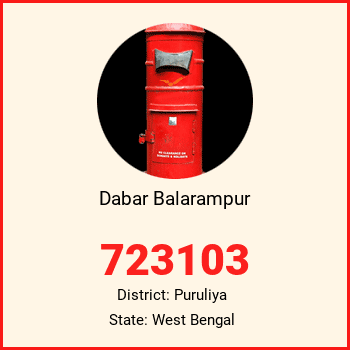 Dabar Balarampur pin code, district Puruliya in West Bengal