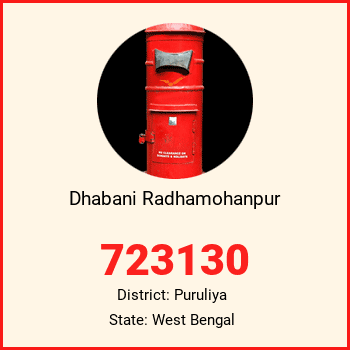Dhabani Radhamohanpur pin code, district Puruliya in West Bengal
