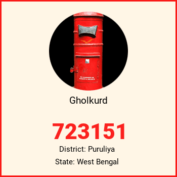 Gholkurd pin code, district Puruliya in West Bengal