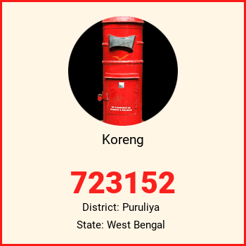 Koreng pin code, district Puruliya in West Bengal