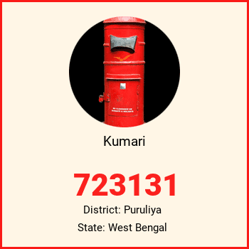 Kumari pin code, district Puruliya in West Bengal
