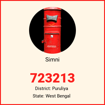 Simni pin code, district Puruliya in West Bengal