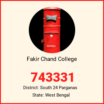Fakir Chand College pin code, district South 24 Parganas in West Bengal