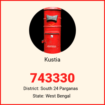 Kustia pin code, district South 24 Parganas in West Bengal