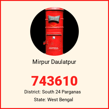 Mirpur Daulatpur pin code, district South 24 Parganas in West Bengal