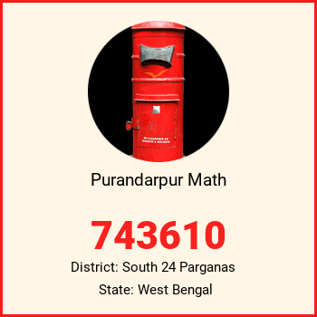 Purandarpur Math pin code, district South 24 Parganas in West Bengal