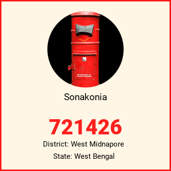 Sonakonia pin code, district West Midnapore in West Bengal